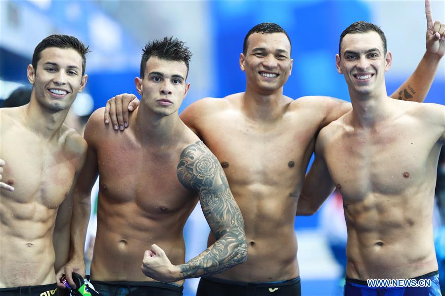 (SP)CHINA-WUHAN-7TH MILITARY WORLD GAMES-SWIMMING-MEN'S 4X100M FREESTYLE RELAY FINAL(CN)