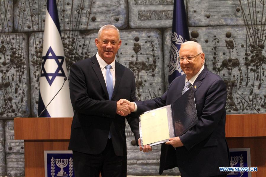 MIDEAST-JERUSALEM-BENNY GANTZ-MANDATE- GOVERNMENT FORMING