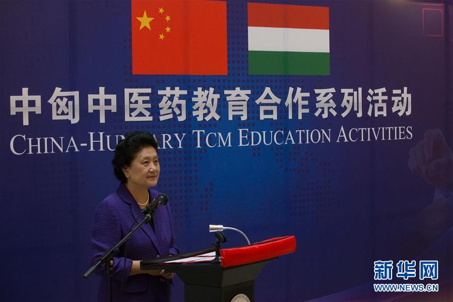 6月18日,在匈牙利布達佩斯,中國國務院副總理劉延東出席中匈中醫藥教育合作系列活動時講話。中國國務院副總理劉延東18日在布達佩斯考察匈牙利塞梅爾維斯醫科大學并出席中匈中醫藥教育合作系列活動。 新華社發(弗爾季·奧蒂洛攝) 6月18日,在匈牙利布達佩斯,中國國務院副總理劉延東出席中匈中醫藥教育合作系列活動時講話。中國國務院副總理劉延東18日在布達佩斯考察匈牙利塞梅爾維斯醫科大學并出席中匈中醫藥教育合作系列活動。 新華社發(弗爾季·奧蒂洛攝)