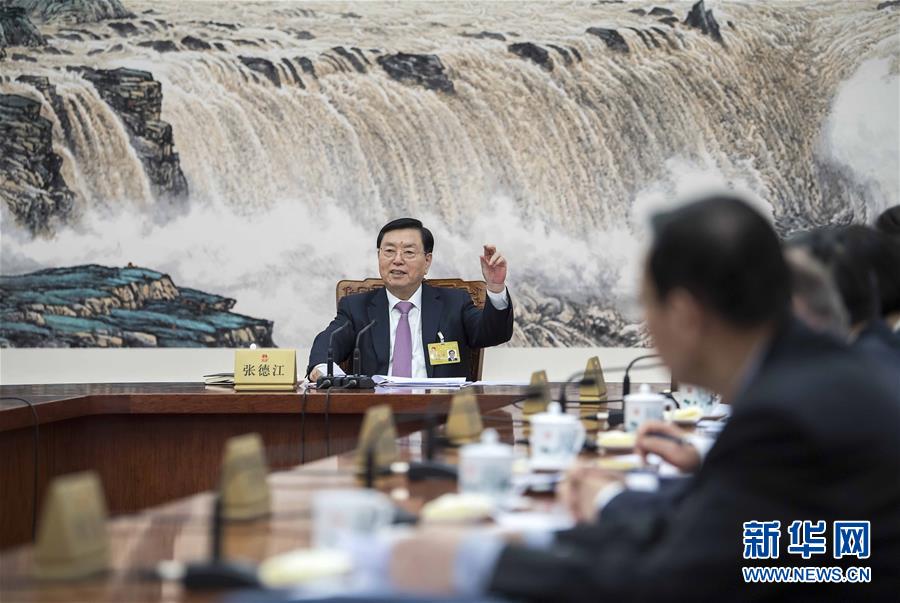 1月29日，十二屆全國人大常委會第一百零九次委員長會議在北京人民大會堂舉行，張德江委員長主持會議。 新華社記者 李濤 攝