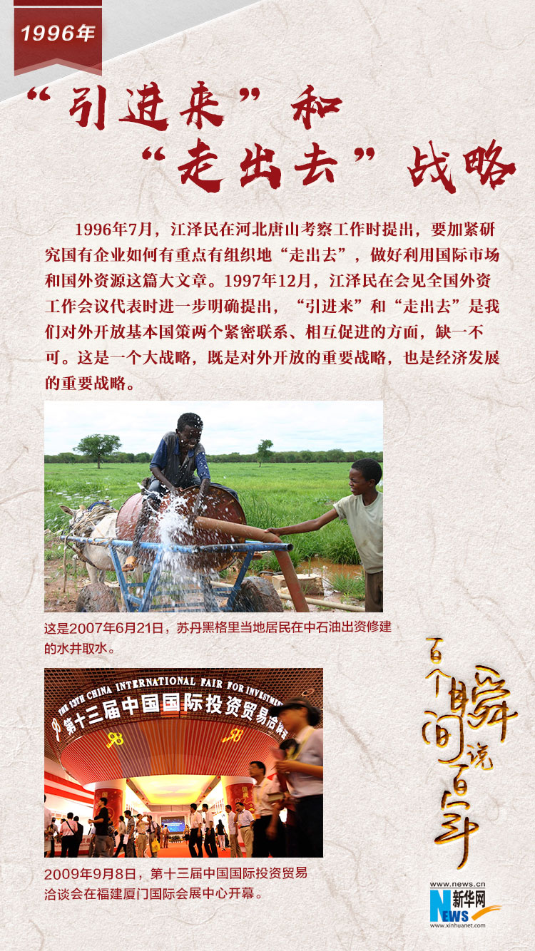 1996，&ldquo;引進來&rdquo;和&ldquo;走出去&rdquo;戰略