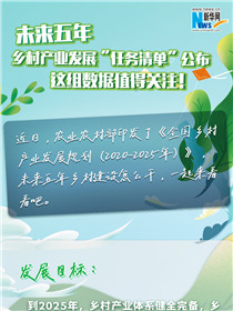 未來五年鄉(xiāng)村產(chǎn)業(yè)發(fā)展&ldquo;任務清單&rdquo;公布 這組數(shù)據(jù)值得關注！