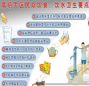 震后災區民眾飲食、飲水衛生要點