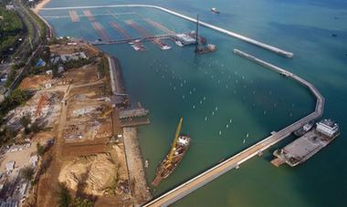 海口國(guó)家帆船帆板基地公共碼頭海上主體工程即將投入使用