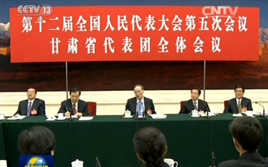 王岐山參加甘肅代表團審議