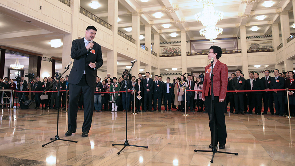 全國政協委員在&ldquo;委員通道&rdquo;接受采訪