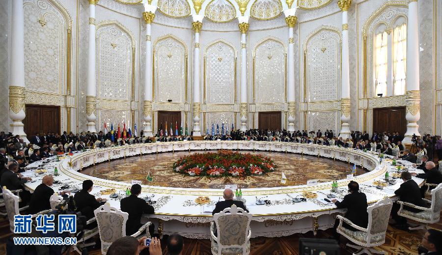 9月12日，上海合作組織成員國元首理事會第十四次會議在塔吉克斯坦首都杜尚別舉行。國家主席習近平出席會議并發表重要講話。新華社記者馬占成攝 