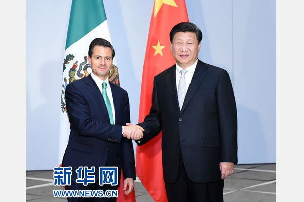 11月16日，國家主席習近平在土耳其安塔利亞會見墨西哥總統培尼亞。 新華社記者張鐸攝